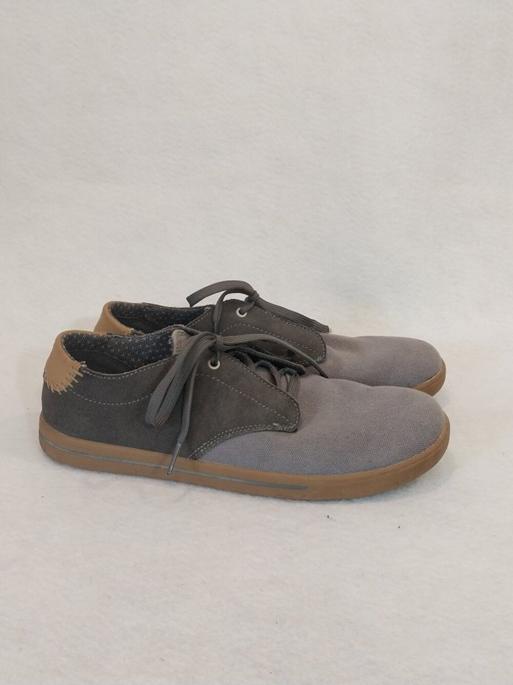 Forsake Walking Shoes Mens 10 Gray Canvas Phil Lace Casual Comfort Low Top